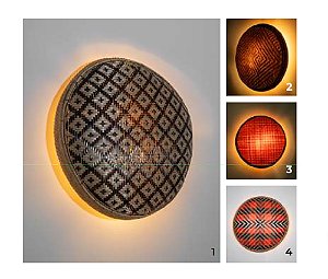 Arandela Baniwa Lua Cheia Munclair – Silvia Carneiro Ø40cm Ligação Direta (2x E27) 2393