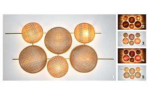 Arandela Baniwa Trama Munclair – Silvia Carneiro 81x162cm com Rabicho (9x E27) 2400-6