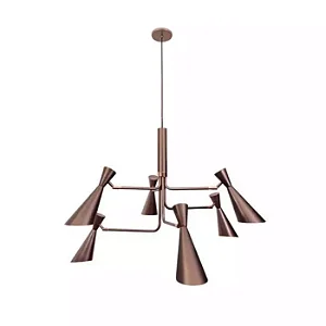 Lustre Zig Zag 6 Braços Munclair Iluminação – Versão Alta Ø123cm 1265-6