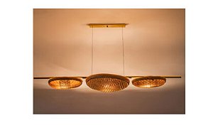 Pendente Baniwa Canoa Munclair – Silvia Carneiro 40x138x13cm (7x E27, Regulável 200cm) 4682-3