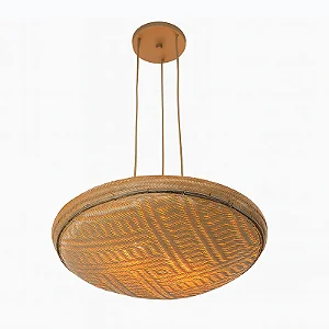 Pendente Baniwa Lua Cheia Munclair – Silvia Carneiro Ø40cm (3x E27, Regulável 200cm) 4680