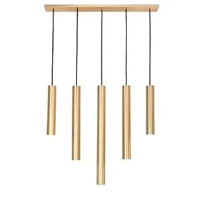 Pendente Clássicos 5 Tubos Munclair – Ø5cm Alturas 30/45/60cm, Regulável até 200cm 4635-5