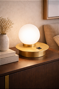 Luminária Old Artisan ABJ-5523 – Recarregável – 1 G9 – Globo Ø100 mm – Ø150 × A140 mm – Acabamento