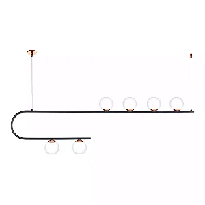 Pendente Old Artisan PD-5513 – 6 G9 – Globo Ø100 mm – C1300 × L100 × A400 mm – Acabamento