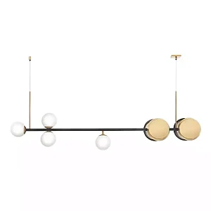 Pendente Old Artisan PD-5670 em Alumínio – 2 LED 5,5W 2700K + 4 G9 – C1200 × L100 × A430 mm – Globo Ø10 mm