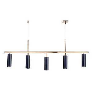 Pendente Interno Old Artisan PD-5827 em Alumínio – 5 Lâmpadas MR11 – A190 × L120 × C1000 mm – Acabamentos Polido / Escovado