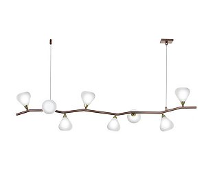 Pendente Interno Old Artisan PD-5884/6 em Alumínio – 6 Lâmpadas G9 – C1000 × L200 × A180 mm – Acabamento Pintado / Escovado – Globo Branco ou Pera