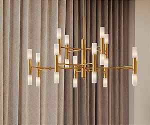 Pendente Interno Old Artisan PD-5965 em Alumínio – 24 Lâmpadas G9 – Ø800 x A560 mm – Acabamentos Pintado, Escovado ou Polido