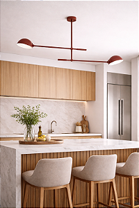 Pendente Moderno 2 Braços Cupula Old Artisan PD-5971 em Alumínio Pintado/Escovado – 2 Lâmpadas E27 – 1400 x 200 x 760 mm