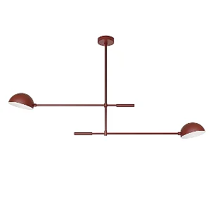 Pendente Moderno 2 Braços Cupula Old Artisan PD-5971 em Alumínio Pintado/Escovado – 2 Lâmpadas E27 – 1400 x 200 x 760 mm