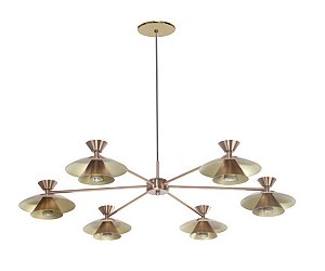 Pendente Interno Old Artisan PD-5979 em Alumínio Pintado/Escovado – 6 Lâmpadas MR11 5W – Ø920 x A170 mm