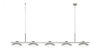 Pendente Moderno Grande Old Artisan PD-5985 em Alumínio Pintado/Escovado – 5 Lâmpadas LED 5,5W 2700K – 1300x200x200 mm