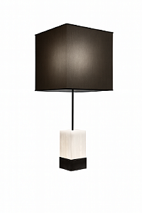 Abajur DNA Iluminação Contemp AB0510 – Selenita 10 × 75 cm – LED 6W + Soquete E14 – Cúpula Preta