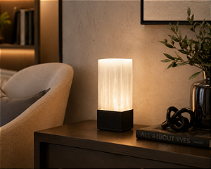 Abajur DNA Iluminação Contemp AB0511 – Selenita 10 × 20 cm – LED 3000K 6W