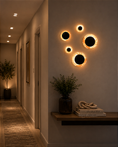 Arandela DNA Iluminação A0209 – Ø40 cm Ônix Reflexo – LED 6W 3000K com Base