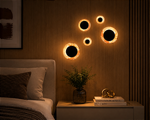 Arandela DNA Iluminação A0210 – Ø30 cm Ônix Reflexo – LED 4W 3000K com Base