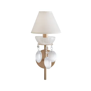 Arandela DNA Iluminação A0702 Nouveau – Cúpula em Selenita e Cristal – Para 1 Lâmpada E14