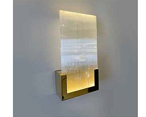 Arandela DNA Iluminação Felsen ROCHA-ARA-PL-RET – 10 × 20 cm – Placa de Rocha – LED 2W – Pintura / Inox