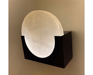 Arandela DNA Iluminação Moon ARA-DISCO – LED 2W – Rocha Selenita – Pintura ou Chapa Inox