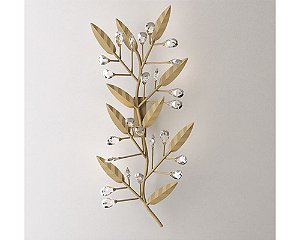 Arandela DNA Iluminação Valenssa VALENSSA-ARA – 40 × 90 cm – Cristal Translúcido Amêndoa – 6 Lâmpadas G9 – Pintura