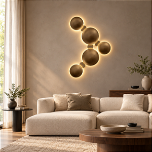 Conjunto DNA Iluminação Iara Lunares – 2× Ø29 LED + 3× Ø22 LED + 4× Ø11 – 3000K – 50W