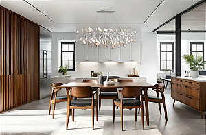 Lustre DNA Iluminação Branch Ágata Cristal 100cm BRANCH-100-AC – 10 Lâmpadas E14 – Pendente Tipo Galho