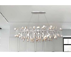 Lustre DNA Iluminação Branch Ágata Cristal 100cm BRANCH-100-AC – 10 Lâmpadas E14 – Pendente Tipo Galho