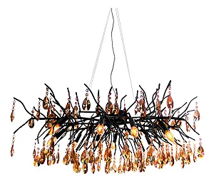 Lustre DNA Iluminação Branch Amêndoa 80cm BRANCH-80 – 8 Lâmpadas E14 – Pendente Tipo Galho