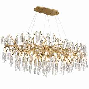 Lustre DNA Iluminação Branch Lavanda 100cm BRANCH-100-LAV – 10 Lâmpadas E14 – Castanhas – Pendente Tipo Galho