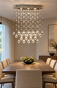 Lustre DNA Iluminação Brumas RT-003 – 60 × 20 cm – 3× GU10 Intercalado – 60 cm Altura