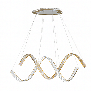 Lustre DNA Iluminação Duplo Infinito INFINITO-300-2 – 45 × 150 cm – Duplo Espiral Aleatório – 3000K – 150W – Cabo 2m