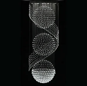 Lustre DNA Iluminação Escalar BOL-40-3ESF – Ø40 cm – 4× GU10 – 3 Esferas + Bola – 1,3 m Altura