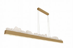 Lustre DNA Iluminação Essenza L0902 – Linear 200 cm – Rocha Orgânica – Luz Direta e Indireta – LED 3000K 120W – Pendente 2 m