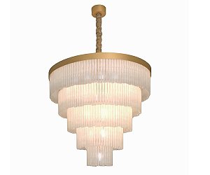 Lustre DNA Iluminação Felsen 150cm ROCHA-150-8 – 8 Aros – 35 Lâmpadas E14 – Rocha – Pintura