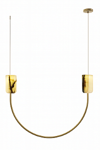 Lustre DNA Iluminação L0608 Due – 45 × 55 cm – Ônix – LED 6W 3000K – Pendente 2 m