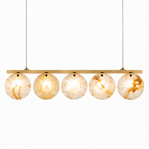 Lustre DNA Iluminação Linear Eclipse 70cm ROCHA-DISCO-70CM – 5 Lâmpadas G9 – Rocha – Pintura
