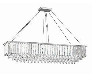 Lustre DNA Iluminação Monarca RTPA-150X40-35CM – 150 × 40 cm – 17× G9 – Placas e Amêndoas – 35 cm Altura – Plafon/Pendente