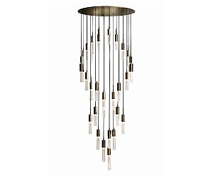 Lustre DNA Iluminação Perseidas Rocha 90cm ROCHA90-30PEND – 30 Pendentes Mini GU10 – Pintura ou Inox