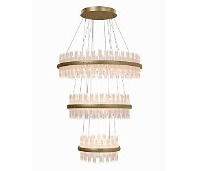 Lustre DNA Iluminação Siena Lux SIENA-I-80-3 – 3 Aros (Ø80 / 60 / 40 cm) – LED 3000K 172W – Placas Intercaladas