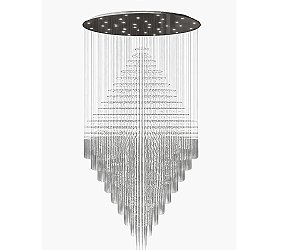Lustre DNA Iluminação Tulipa TLP-80 – Ø80 cm – 11× GU10 – Tubos 1,5 m