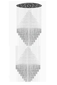 Lustre DNA Iluminação Tulipa TLP-80-2 – Ø80 cm – 11× GU10 – 2 Tulipas – Tubos 3,0 a 3,5 m