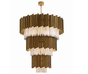 Lustre DNA Iluminação Twister Rocha-001-100CM – Redondo 100 × 150 cm – 6 Camadas em Rocha com Moldura – LED 90W 3000K – Pendente 1 m