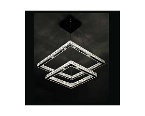 Pendente DNA Iluminação Aliança Quadrada 80/60cm ALQU-80-2 – 81W – 3000K – Duas Alianças