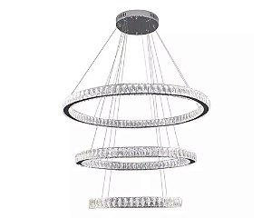 Pendente DNA Iluminação Aliança Redonda Slim ALR-80-3-SLIM – Três Argolas Ø80/60/40 cm – LED 3000K 69W