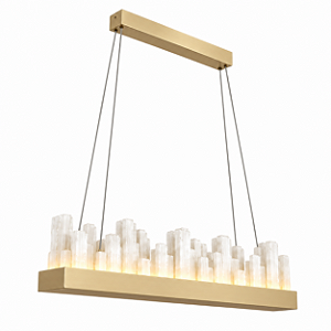 Pendente DNA Iluminação Horizon Slim Quartzo 80cm QTZO-PD-SL-LIN80 – LED 25W – Cristal – Pintura