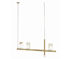 Pendente DNA Iluminação P0605 Due – 80 × 32 cm – Ônix – Para 3 Lâmpadas G9 – Pendente 2 m