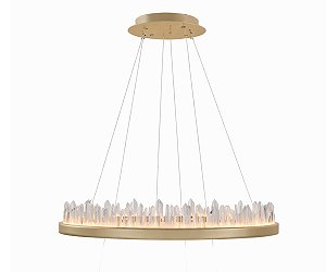 Pendente DNA Iluminação Redondo Slim Quartzo 60cm QTZO-PD-SL-RD60 – LED 50W – Cristal – Pintura