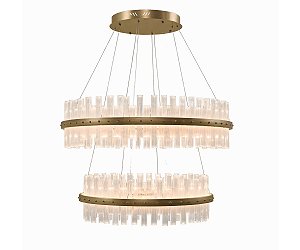 Pendente DNA Iluminação Siena Felsen Duplo 80/60cm ROCHA-SIENA-I-80-2 – LED 133W 3000K – Rocha Retangular – Pintura