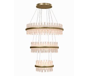 Pendente DNA Iluminação Siena Felsen Triplo 80/60/40cm ROCHA-SIENA-I-80-3 – LED 172W 3000K – Rocha Retangular – Pintura