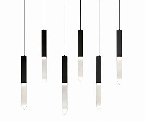 Pendente DNA Iluminação Sky PEND-ROCHA-SKY3 – 150 × 125 cm – 3 Lâmpadas Mini GU10 – Rocha Selenita – Pintura ou Chapa Inox